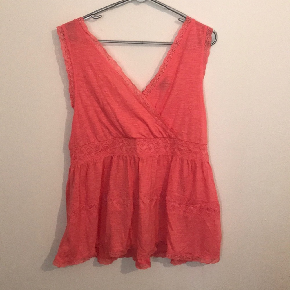 Torrid coral pink babydoll top size 1